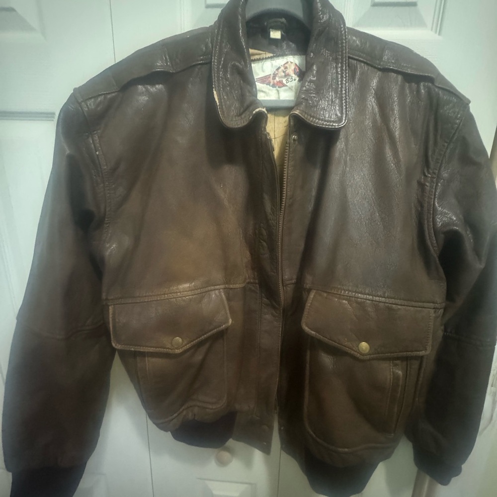 Vintage Brown Leather Men's Jacket